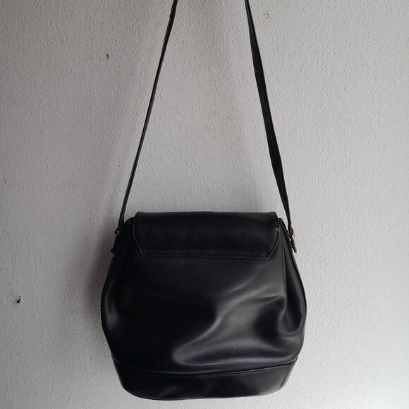 Vintage Nordstrom Leather Black Purse Genuine Turkey Made Crossbody Shoulder Bag - Picture 2 of 12